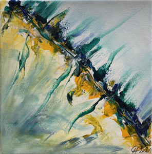 Abstrakt grün gelb (20x20)