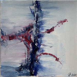 Abstrakt blau rot (20x20)