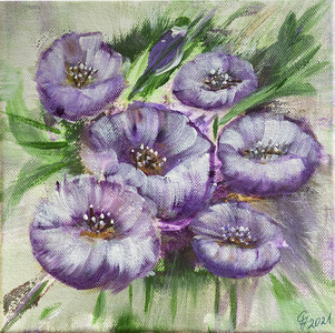 Lila Blumen (20x20)